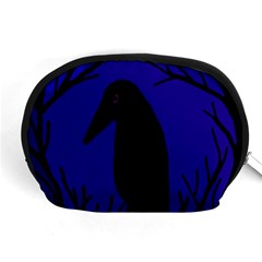 Halloween Raven - Deep Blue Accessory Pouches (medium)  by Valentinaart