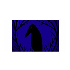 Halloween Raven - Deep Blue Satin Wrap by Valentinaart