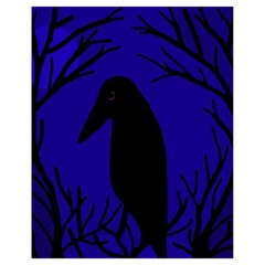 Halloween Raven - Deep Blue Drawstring Bag (small)