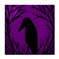 Halloween Raven - Purple Tile Coasters