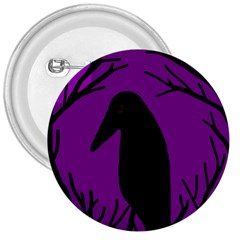 Halloween Raven - Purple 3  Buttons