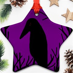 Halloween Raven - Purple Ornament (star) 