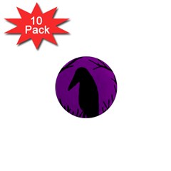 Halloween Raven - Purple 1  Mini Magnet (10 Pack) 