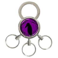 Halloween Raven - Purple 3-ring Key Chains