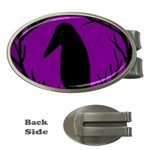 Halloween raven - purple Money Clips (Oval)  Front