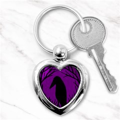 Halloween Raven - Purple Key Chains (heart) 