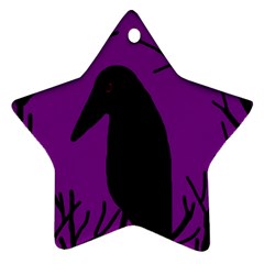 Halloween Raven - Purple Star Ornament (two Sides)  by Valentinaart