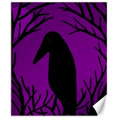 Halloween Raven - Purple Canvas 8  X 10  by Valentinaart