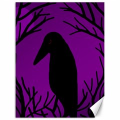 Halloween Raven - Purple Canvas 12  X 16   by Valentinaart