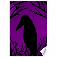 Halloween Raven - Purple Canvas 20  X 30   by Valentinaart