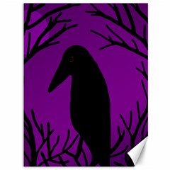 Halloween Raven - Purple Canvas 36  X 48   by Valentinaart