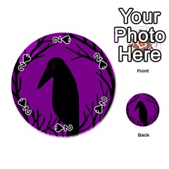 Halloween Raven - Purple Playing Cards 54 (round) 