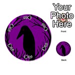 Halloween raven - purple Playing Cards 54 (Round)  Front - Spade3