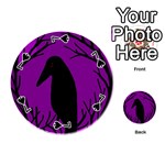 Halloween raven - purple Playing Cards 54 (Round)  Front - Spade7