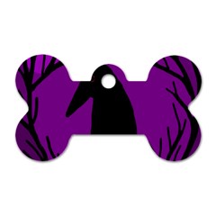 Halloween Raven - Purple Dog Tag Bone (two Sides)