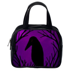 Halloween Raven - Purple Classic Handbags (one Side)