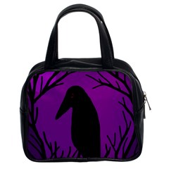 Halloween Raven - Purple Classic Handbags (2 Sides)