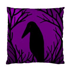 Halloween Raven - Purple Standard Cushion Case (one Side) by Valentinaart