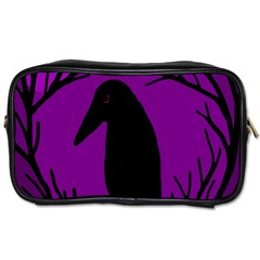 Halloween Raven - Purple Toiletries Bags by Valentinaart