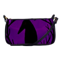 Halloween Raven - Purple Shoulder Clutch Bags by Valentinaart