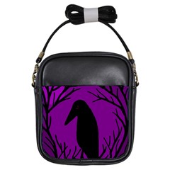 Halloween Raven - Purple Girls Sling Bags