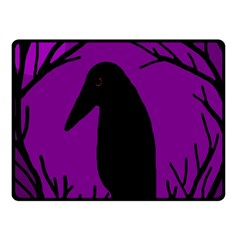 Halloween Raven - Purple Fleece Blanket (small) by Valentinaart