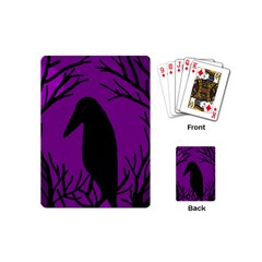 Halloween Raven - Purple Playing Cards (mini)  by Valentinaart