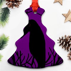 Halloween Raven - Purple Christmas Tree Ornament (2 Sides)