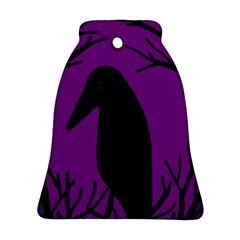 Halloween Raven - Purple Bell Ornament (2 Sides) by Valentinaart