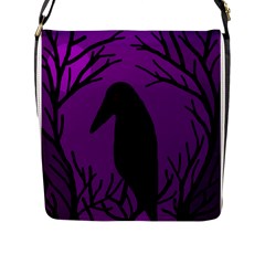 Halloween Raven - Purple Flap Messenger Bag (l) 