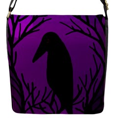 Halloween Raven - Purple Flap Messenger Bag (s)