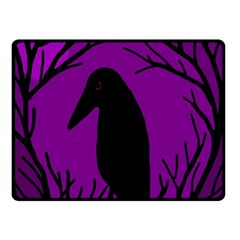 Halloween Raven - Purple Double Sided Fleece Blanket (small) 