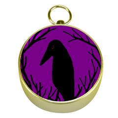 Halloween Raven - Purple Gold Compasses by Valentinaart