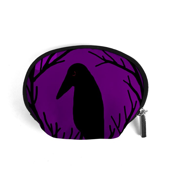 Halloween raven - purple Accessory Pouches (Small) 