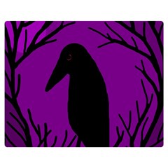 Halloween Raven - Purple Double Sided Flano Blanket (medium) 