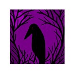 Halloween raven - purple Small Satin Scarf (Square) Front