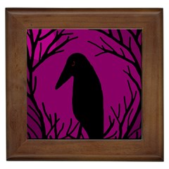 Halloween Raven - Magenta Framed Tiles