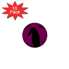 Halloween Raven - Magenta 1  Mini Buttons (10 Pack)  by Valentinaart