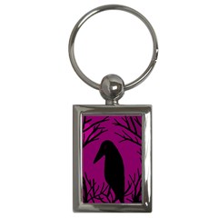 Halloween Raven - Magenta Key Chains (rectangle)  by Valentinaart