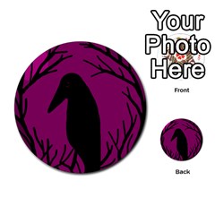 Halloween Raven - Magenta Multi-purpose Cards (round)  by Valentinaart