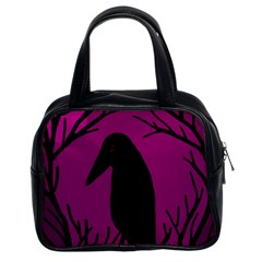 Halloween Raven - Magenta Classic Handbags (2 Sides)