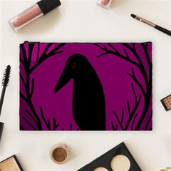 Halloween Raven - Magenta Cosmetic Bag (large)  by Valentinaart