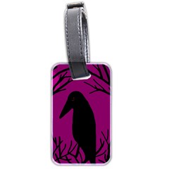 Halloween Raven - Magenta Luggage Tags (two Sides) by Valentinaart