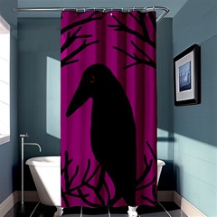 Halloween Raven - Magenta Shower Curtain 36  X 72  (stall) 