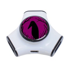 Halloween Raven - Magenta 3-port Usb Hub