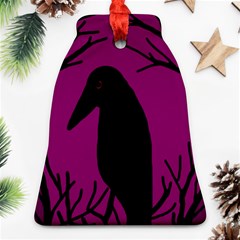 Halloween Raven - Magenta Ornament (bell) 