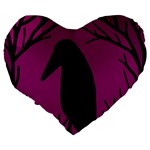 Halloween raven - magenta Large 19  Premium Heart Shape Cushions Back