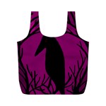 Halloween raven - magenta Full Print Recycle Bags (M)  Back