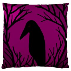 Halloween Raven - Magenta Standard Flano Cushion Case (one Side)