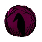 Halloween raven - magenta Standard 15  Premium Flano Round Cushions Front